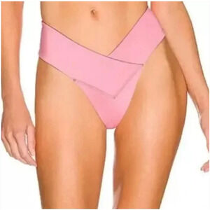 We Are HAH U Cheeky Thing Reversible High Cut Bikini Bottom Pink/Beige, Size S